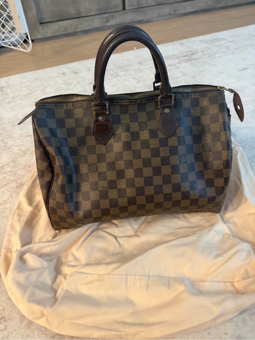 Louis Vuitton Brown Damier Canvas Duffel Bag